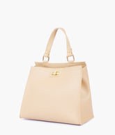 Off-white front lock top-handle mini bag